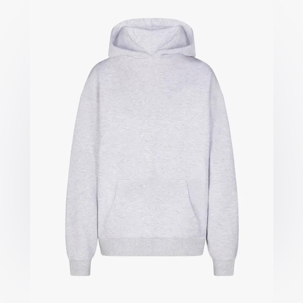 NWOT Skims Cotton Fleece Oversized Hoodie in Light Heather Grey